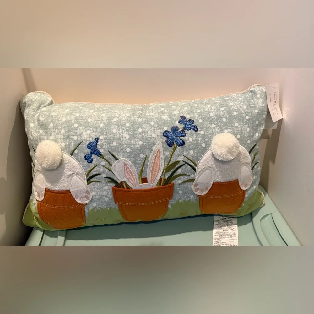 Adorable Isaac Mizrahi Decorative Easter Bunny Pillow- NWT